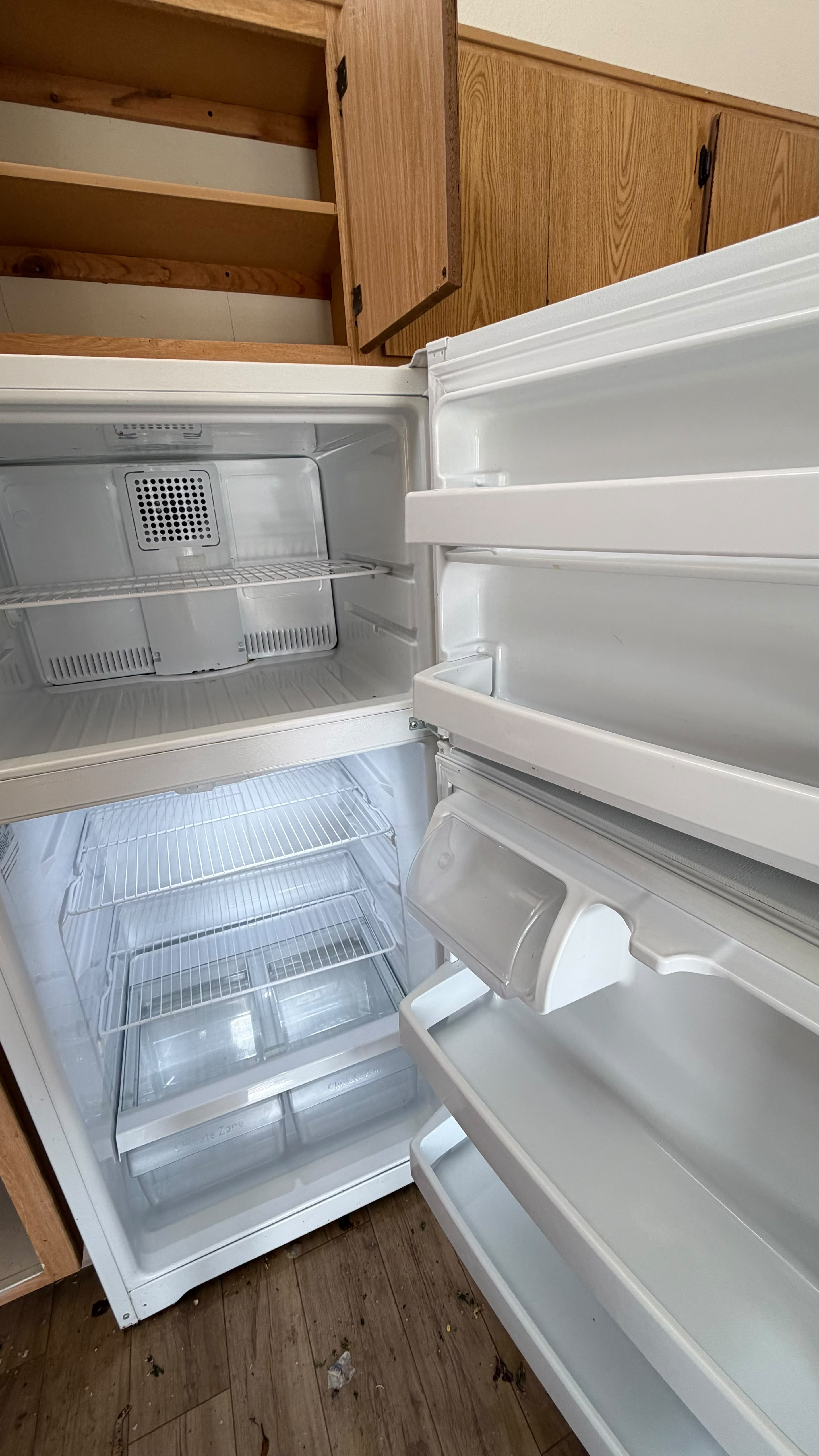 Refrigerator interior after cleaning