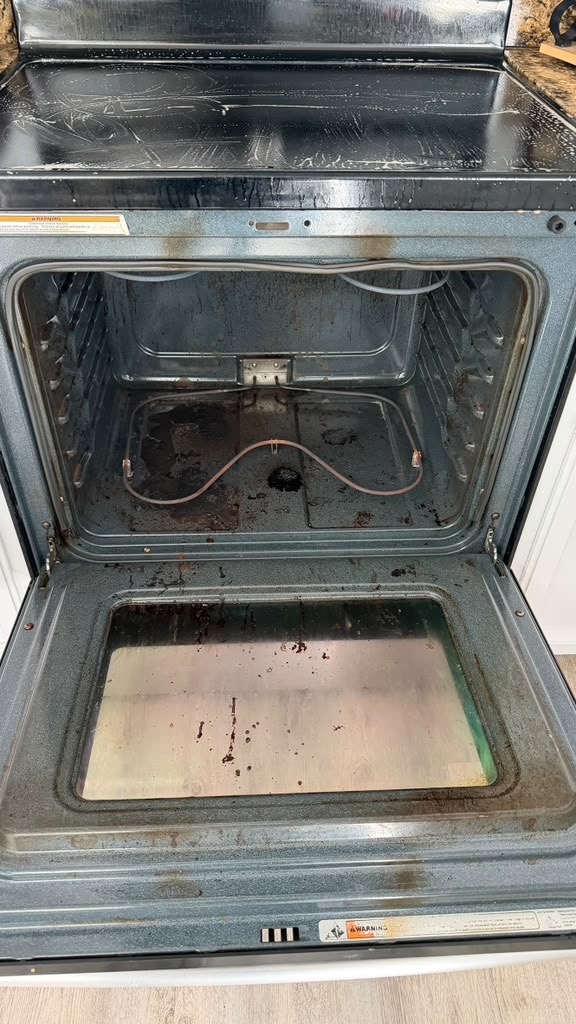 Oven interior before cleaning
