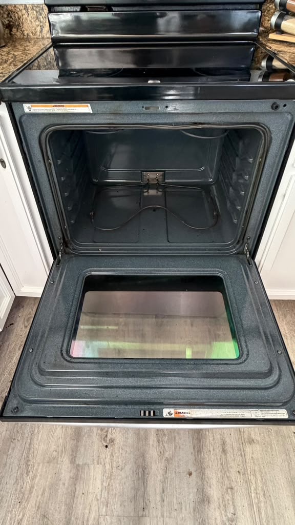 Oven interior after deep cleaning — enamel restored